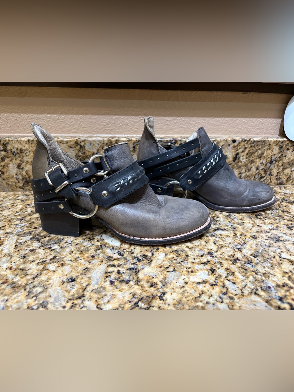 Freebird Colton Boots Harness Booties Leather Womens Size 7